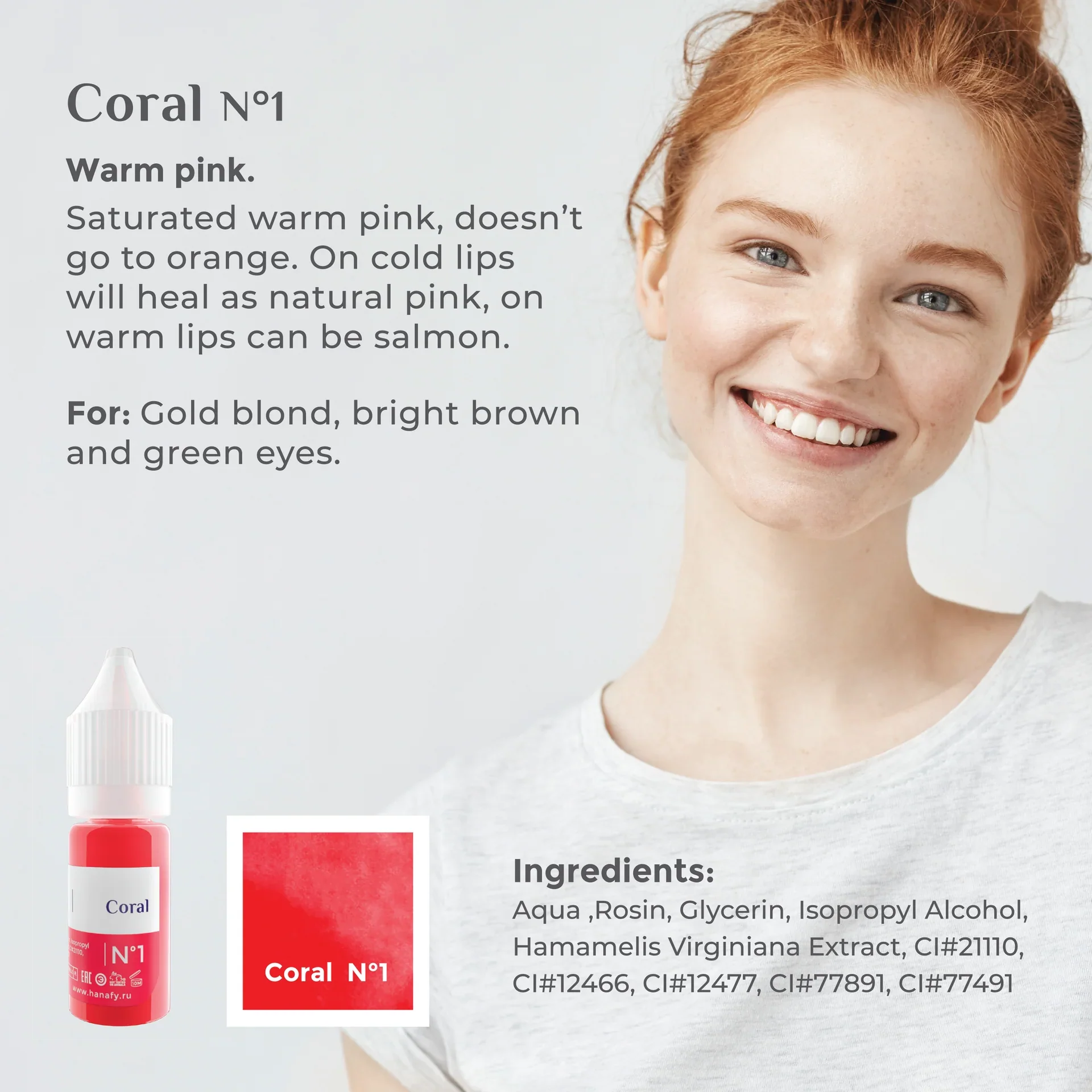 Hanafy Lip Pigment - Coral N1 - Image 3