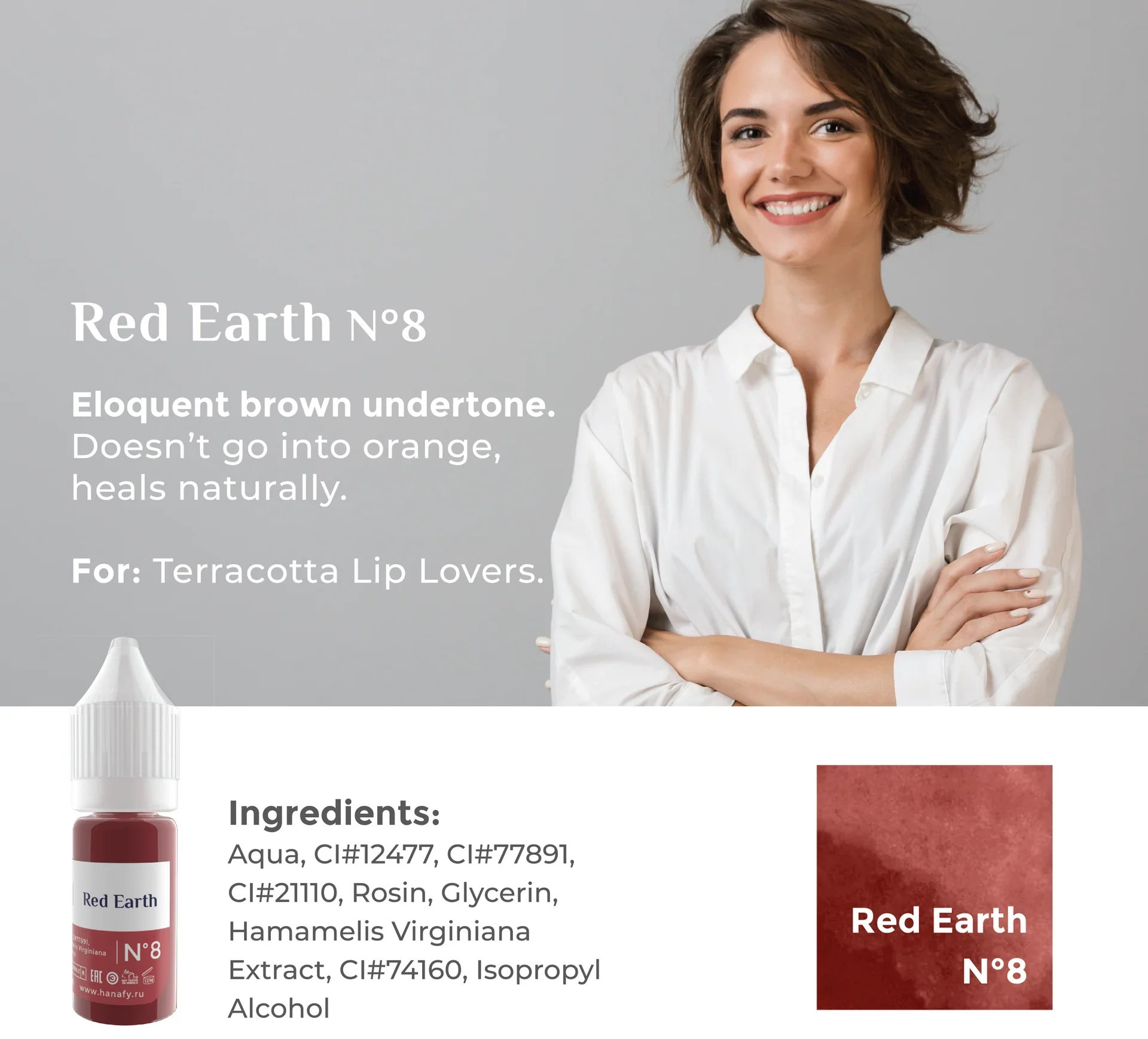 Hanafy Lip Pigment - Red Earth N8 - Image 5
